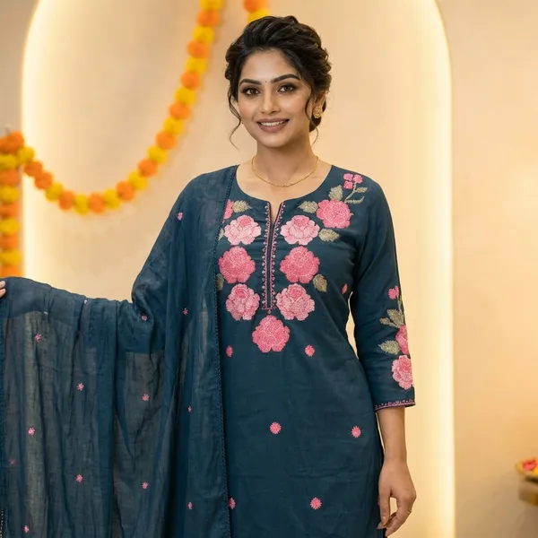 Blue_Cotton_Suit_Set_For_Women