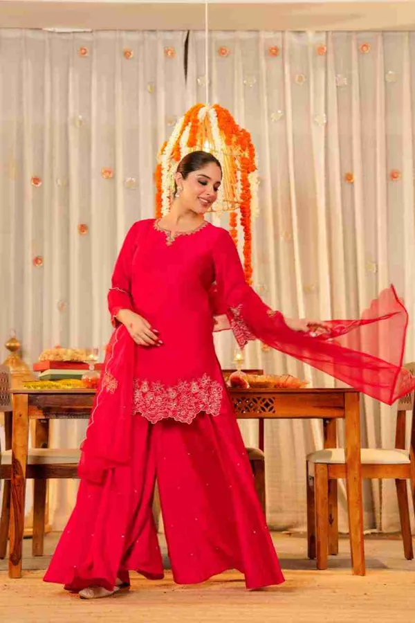 Red_Cotton_Palazzo_Set_For_Women