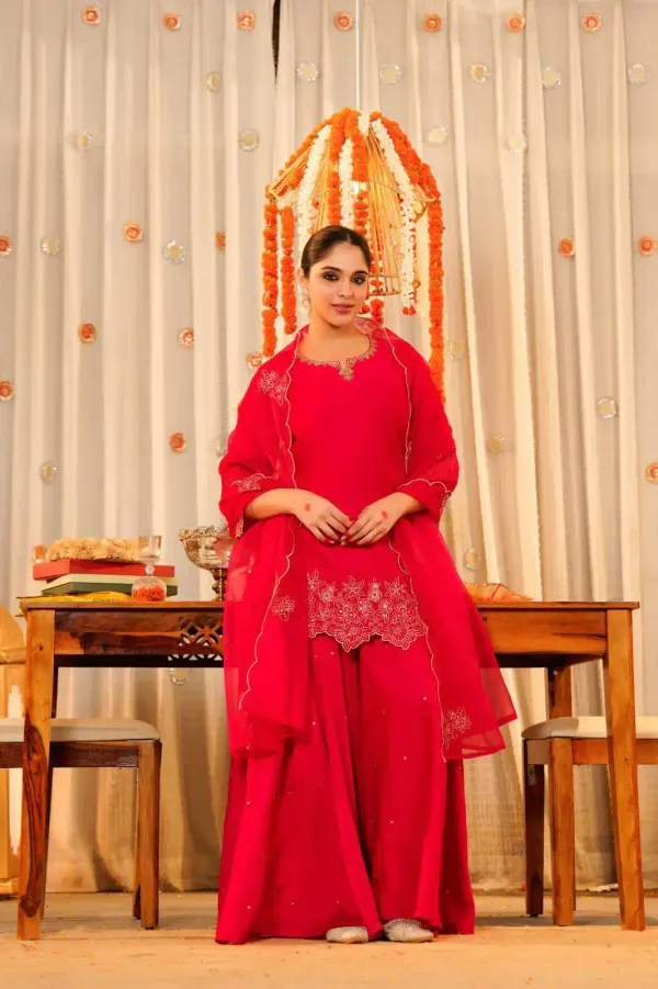 Red_Cotton_Palazzo_Set_For_Women