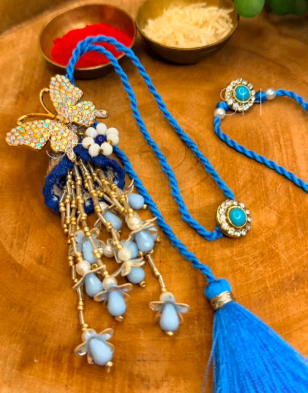 Elegant_Blue_Butterfly_Bhai_Bhabhi_Rakhi_Set_Designer_Handmade_Lumba_with_Beads_and_Tassel_Collection