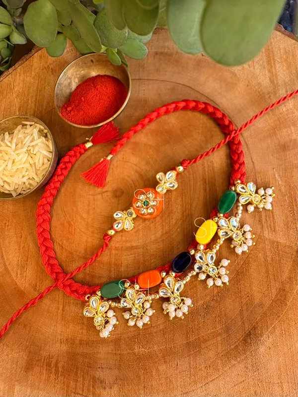 Handmade_Bhai_Bhabhi_Couple_Rakhi_Set_Designer_Navratna_Stone_Lumba_Rakhi_with_Pearl_Tassels_for_Raksha_Bandhan_Gift