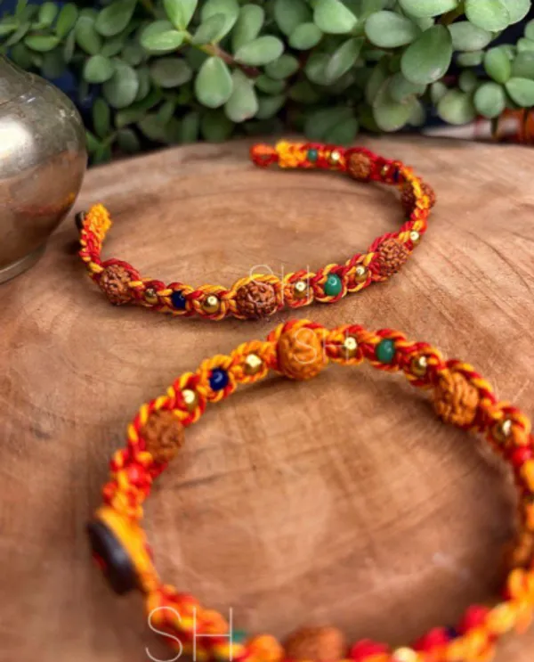 Handmade_Couple_Bracelet_Set_for_Bhaiya_Bhabhi,_Traditional_Mauli_Thread_Kada,_Festive_Rakhi_Bracelet_with_Rudraksha_Beads_and_Colorful_Accents
