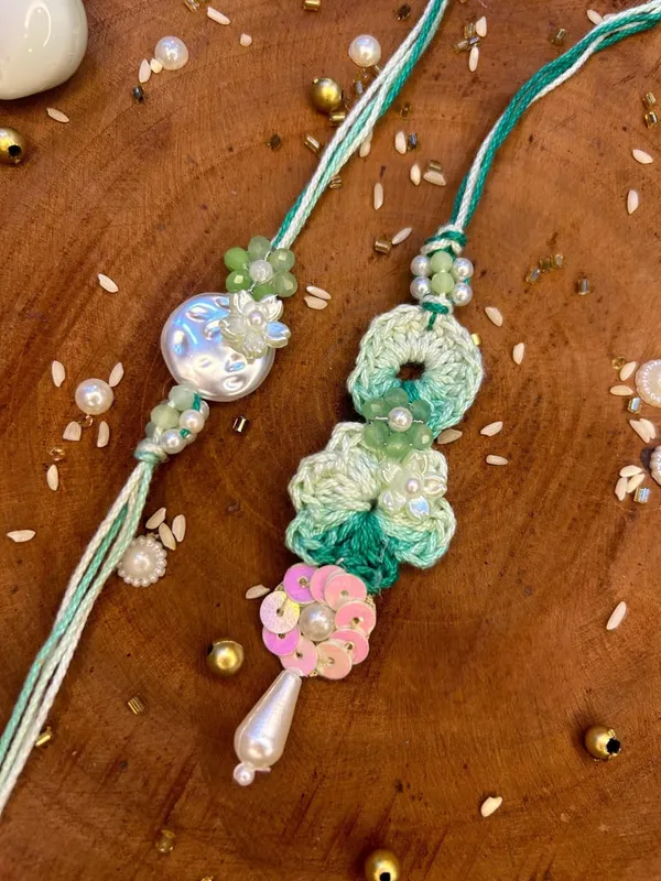 Handmade_Pastel_Bloom_Crochet_Rakhi_and_Lumba_Set_with_Pearl_Flower_Tassel_Designer_Raksha_Bandhan_Bhai_Bhabhi_Collection