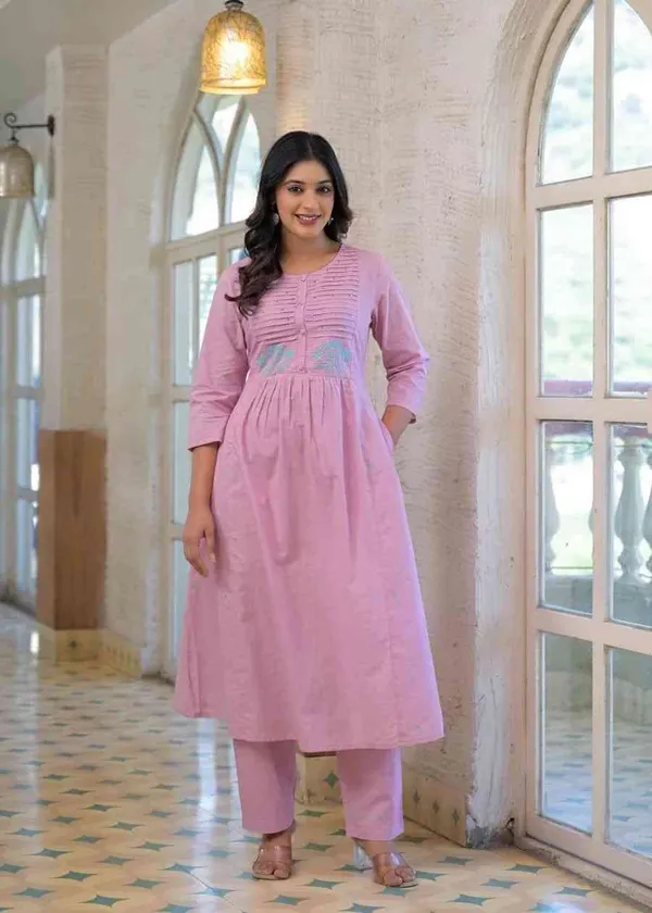 Pink_Cotton_Kurta_Pant_For_Women