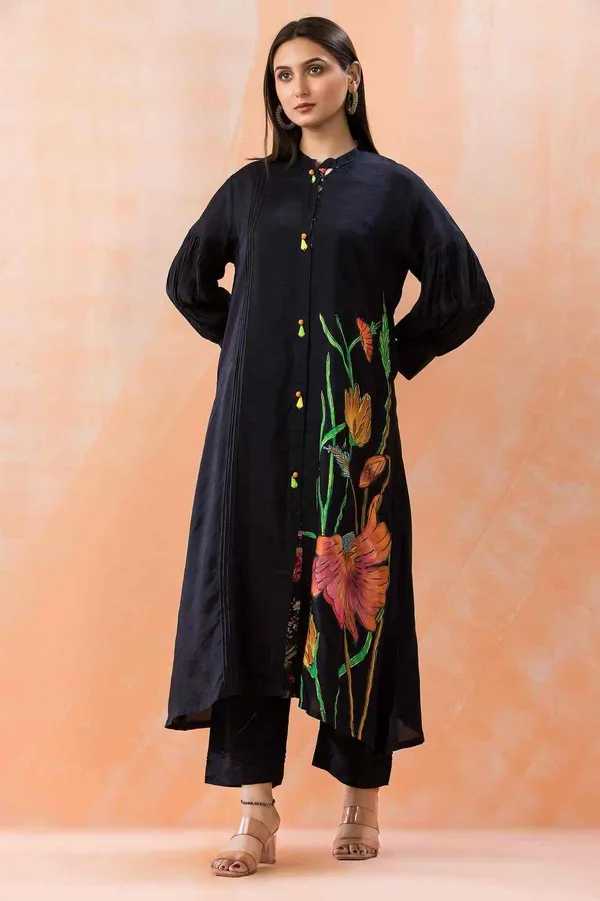 Midnight_Blue_Silk_Kurta_Set_For_Women