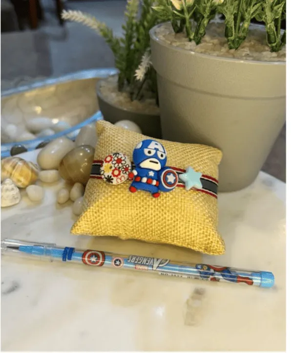 Captian_America_Rakhi_With_Complimentary_Pencil