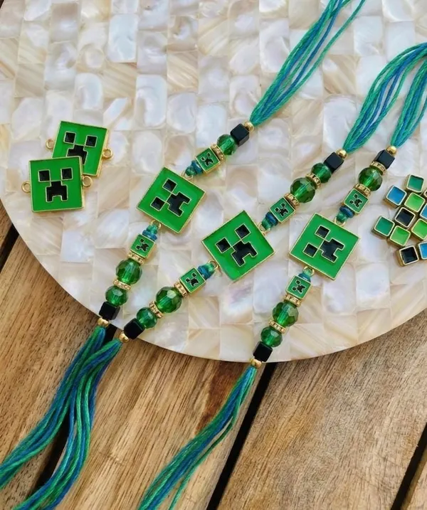 Minecraft_Creeper_Kids_Rakhi_|_Gaming_Theme_Handmade_Rakhi_for_Brother