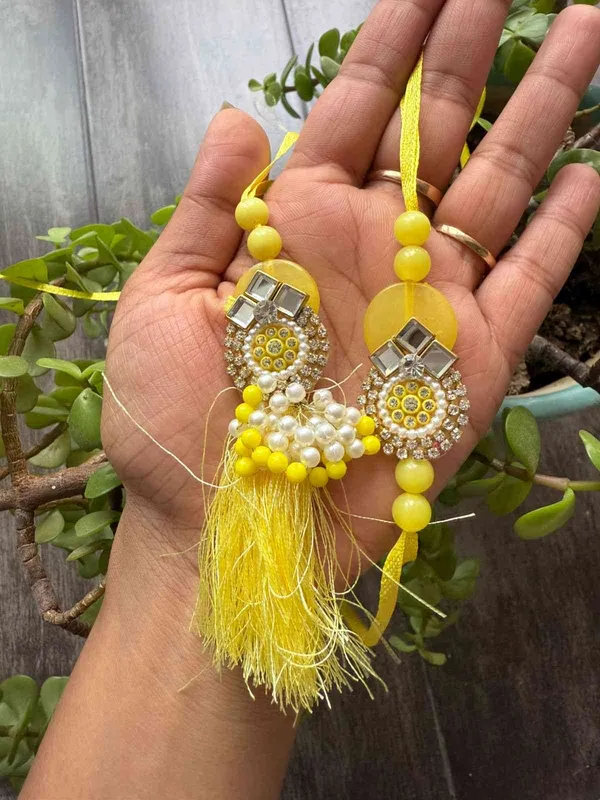Yellow_Stones_Pair|Designer_Rakhi