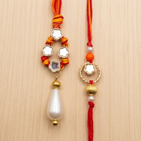 Premium_Designer_Floral_Pearl_Rakhi_Set_for_Brother_|_Handmade_Flower_Rakhi_with_Pearl_Drop_&_Gold_Beads_|_Traditional_Raksha_Bandhan_Gift