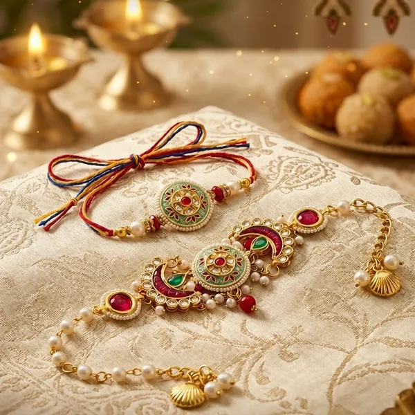 Premium_Bhai_Bhabhi_Rakhi_Set_|_Traditional_Meenakari_Pearl_Lumba_with_Shell_Charms