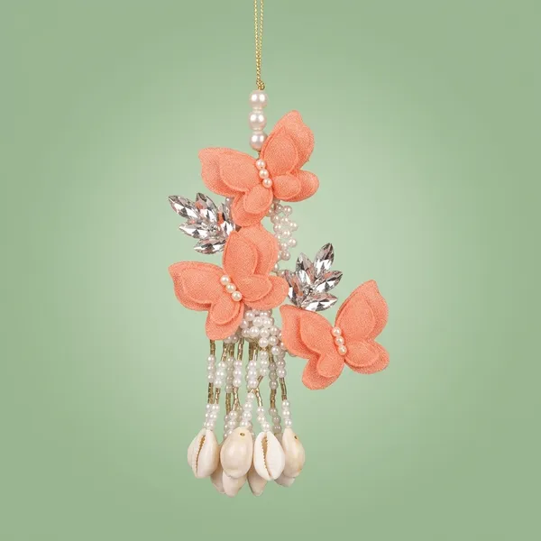 Trendy_Butterflies_couple_set_with_crystal_leafs_&_kaudi_/shell_hangings