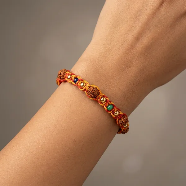 Handmade_Couple_Bracelet_Set_for_Bhaiya_Bhabhi,_Traditional_Mauli_Thread_Kada,_Festive_Rakhi_Bracelet_with_Rudraksha_Beads_and_Colorful_Accents