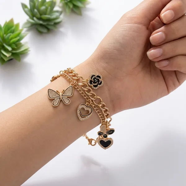 Premium_Gold_Charm_Bracelet_Rakhi_for_Brother_|_Butterfly,_Heart_&_Floral_Charms