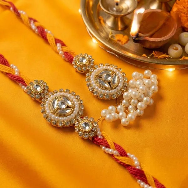 Royal_Pearl_Halo_Rakhi_with_Kundan_Stone_Center_Handmade_Premium_Designer_Raksha_Bandhan_Thread_for_Brother_Festive_Gift_Collection