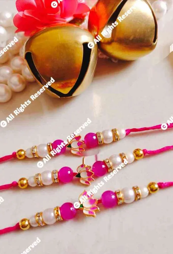 pink_lotus_design_rakhi_in_meenakari_with_pink_thread