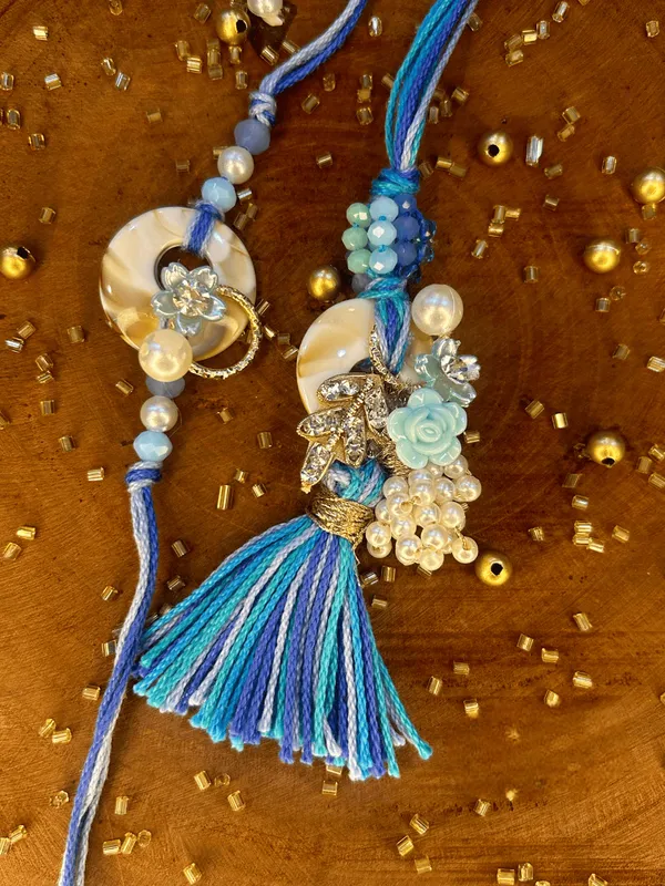 Aqua_coloured_Rakhi|Designer_RakhiHandmade_Rakhi