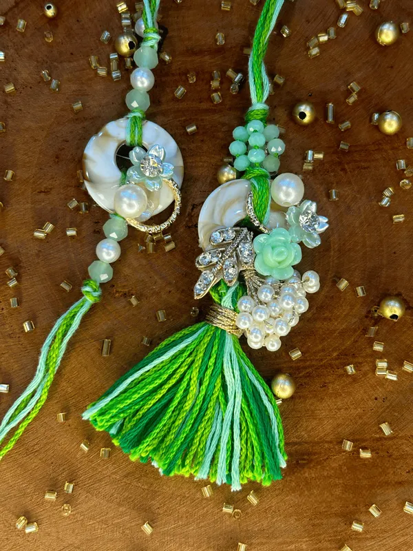 Green_coloured_Rakhi|Designer_Rakhi|Handmade_Rakhi