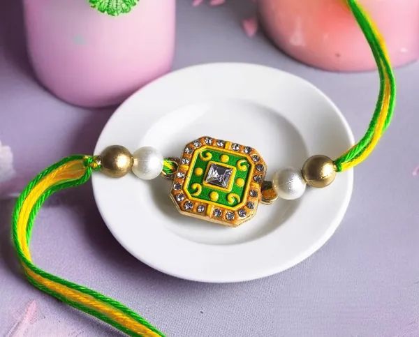 Beautiful_Green_Stone_Rakhi|Traditional_Rakhi