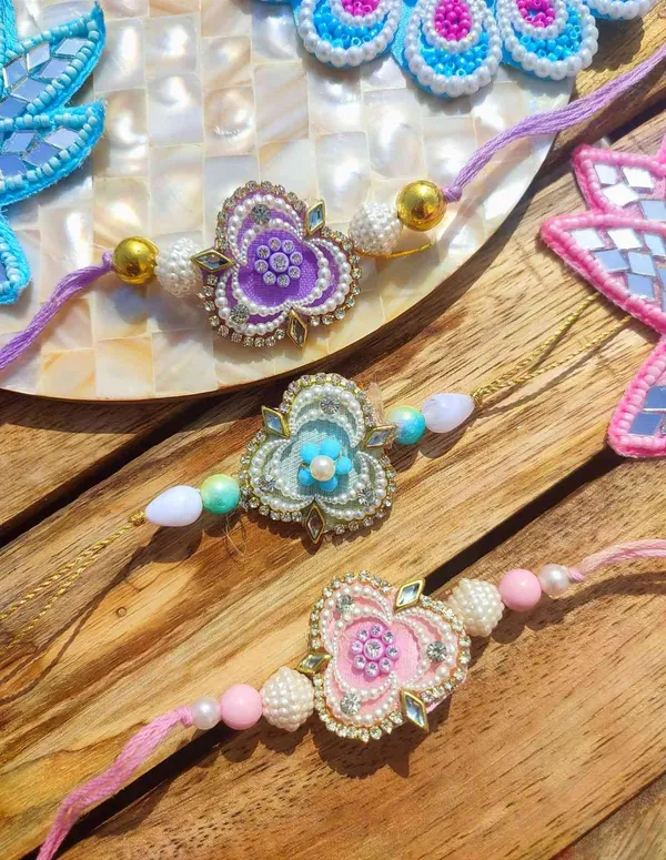 Beautiful_Blue/Pink_Flower_Rakhi