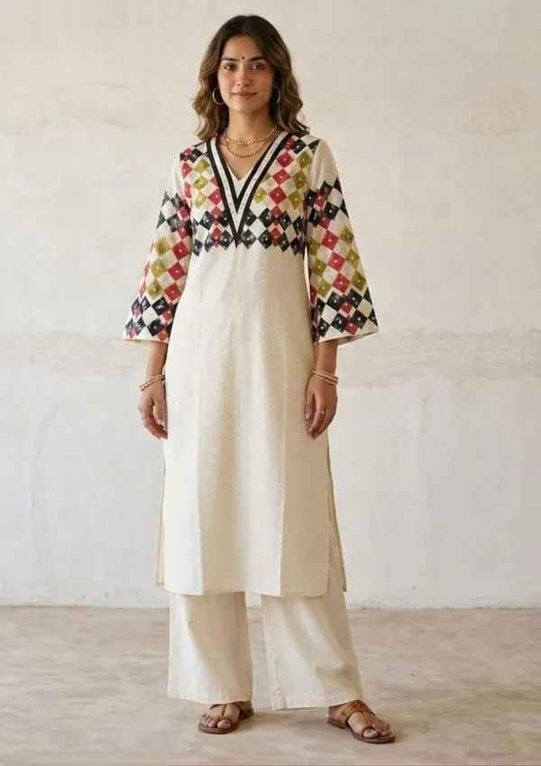 Stylish_2PC_cotton_sets_in_premium_cotton_fabric_with_handwork_on_yoke_and_printed_front_&_back.