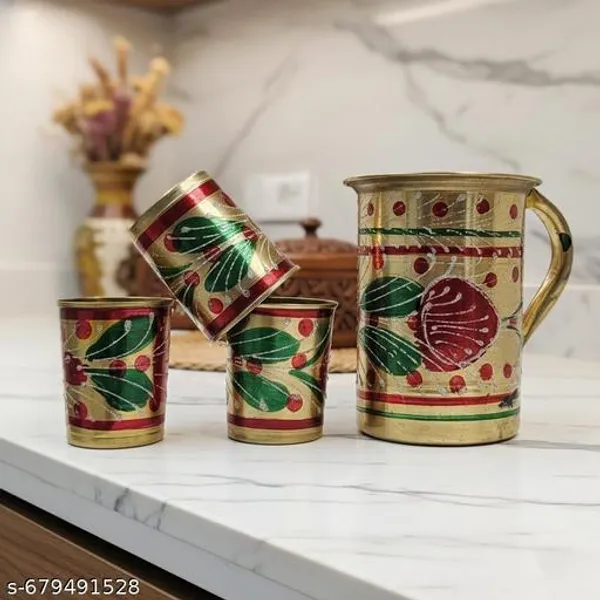 Gold_Premium_Stainless_Steel_Water_Jug_&_Glass_Set_For_Home_&_Kitchen_(Set_Of_3)