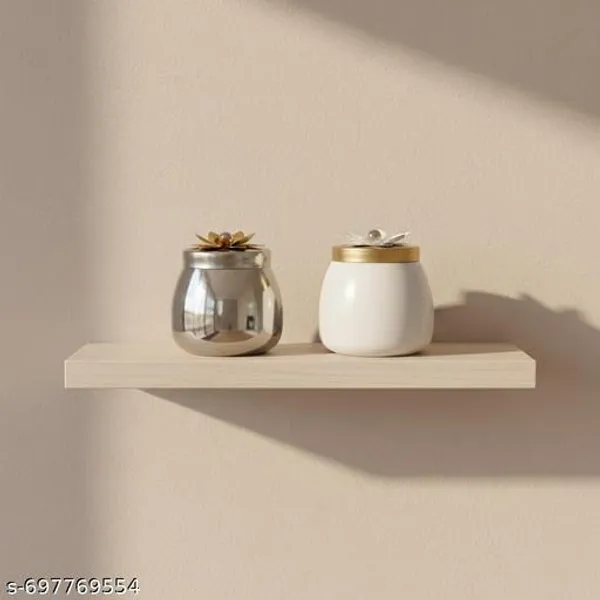 White_&_Silver_Premium_Metal_Decorative_Storage_Jar_For_Home_&_Kitchen_(Pack_Of_2)