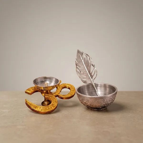 Gold_&_Silver_Finish_Premium_Aluminium_Akhand_Diya_&_Tilak_Stick_(Pack_Of_2)