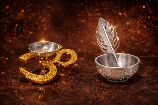 Gold_&_Silver_Finish_Premium_Aluminium_Akhand_Diya_&_Tilak_Stick_(Pack_Of_2)