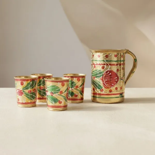Gold_Premium_Stainless_Steel_Water_Jug_&_Glass_Set_For_Home_&_Kitchen_(Set_Of_3)