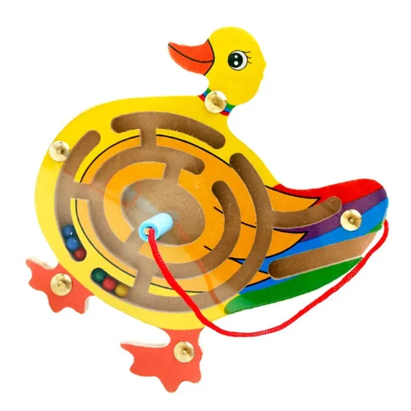 Yellow_Magnetic_Pen_Driving_Wooden_Bead_Maze_Jigsaws_Puzzle_Board_Game_Educational_Toy__Duck