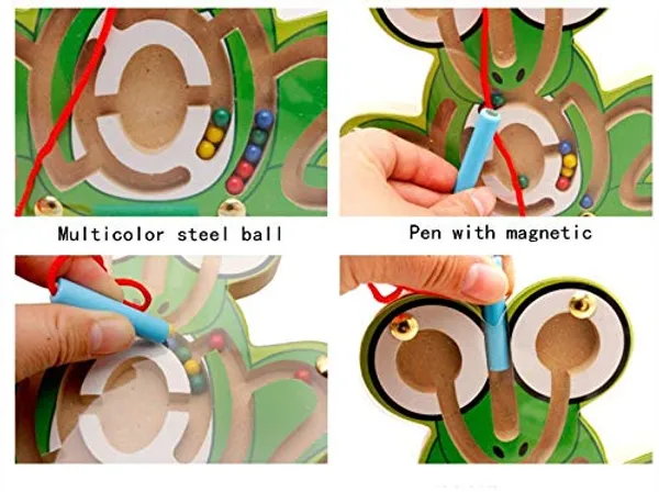 Yellow_Magnetic_Pen_Driving_Wooden_Bead_Maze_Jigsaws_Puzzle_Board_Game_Educational_Toy__Duck