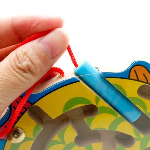 Yellow_Magnetic_Pen_Driving_Wooden_Bead_Maze_Jigsaws_Puzzle_Board_Game_Educational_Toy__Duck
