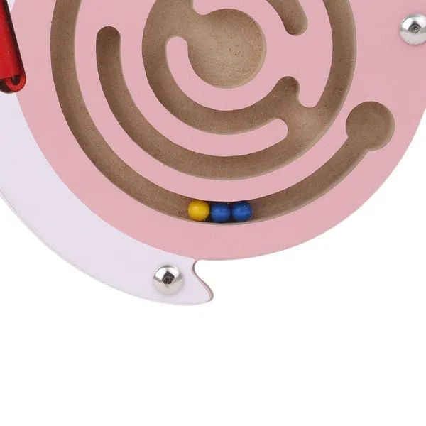 Multicolour_Magnetic_Pen_Driving_Bead_Maze_Wooden_Jigsaws_Puzzle_Board_Game_Educational_Toy_Snail