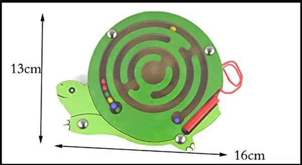 Green_Magnetic_Pen_Driving_Bead_Maze_Wooden_Jigsaws_Puzzle_Board_Game_Educational_Toy__Snail