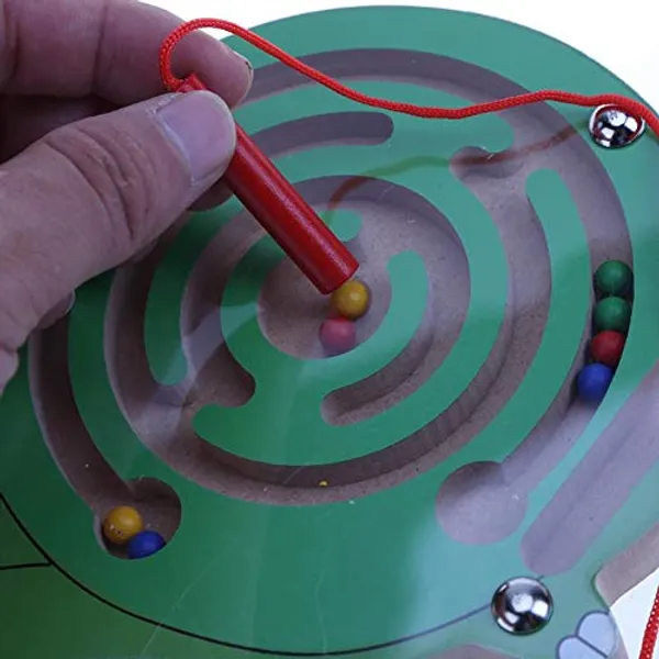 Green_Magnetic_Pen_Driving_Bead_Maze_Wooden_Jigsaws_Puzzle_Board_Game_Educational_Toy__Snail