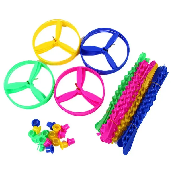 Multicolour_6_Pcs_/_Set_Plastic_Flying_Saucers_Pull_String_Spinning_Wheel_Outdoor_Toy