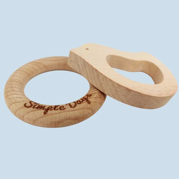 Brown_Bunny_Ear_Baby_Teether_Wooden_Ring_&_Bird_Set_Of_2_0s_Years