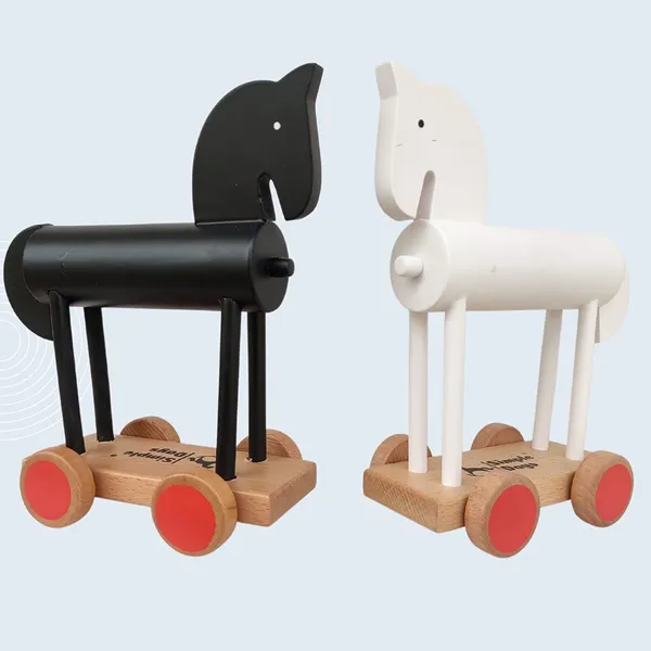 White_Trojan_Horse_Wooden_Toy