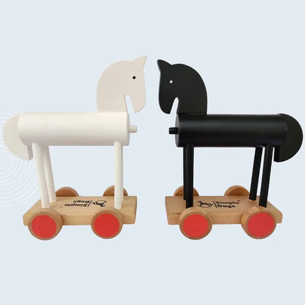White_Trojan_Horse_Wooden_Toy