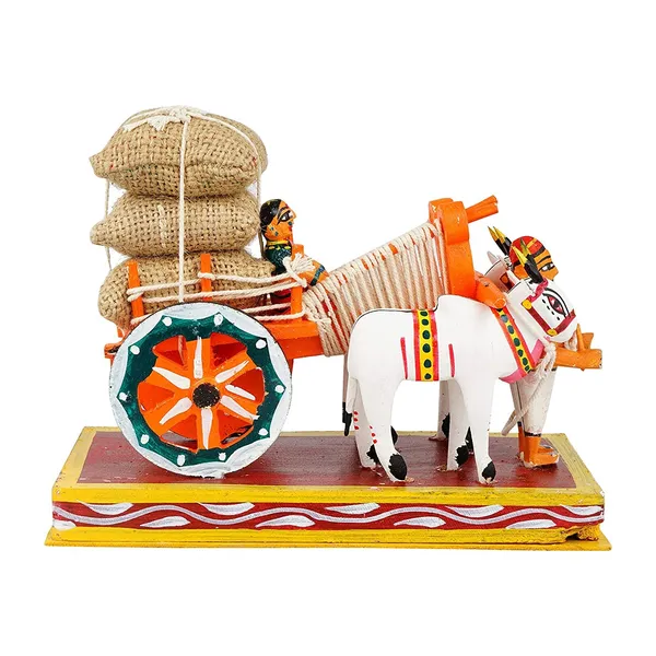Multicolour_Kondapalli_Bullock_Cart_|_Farmer_Couple_|_8_Inch_Size
