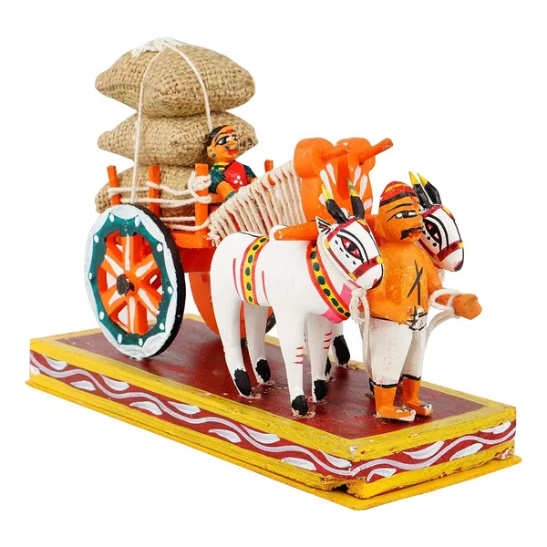 Multicolour_Kondapalli_Bullock_Cart_|_Farmer_Couple_|_8_Inch_Size