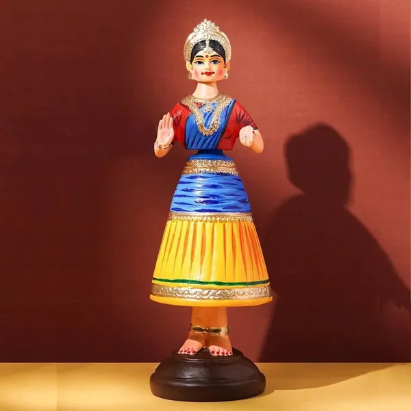 Multicolour_Handcrafted_Thanjavur_Iconic_Dancing_Doll_|_Kondapalli_Buttabomma_|_Thalaiyatti_Bommai_|_Traditional_Indian_Bobblehead_Doll_With_Water_Resistant_Enamel_Paint_Size_13_Inches