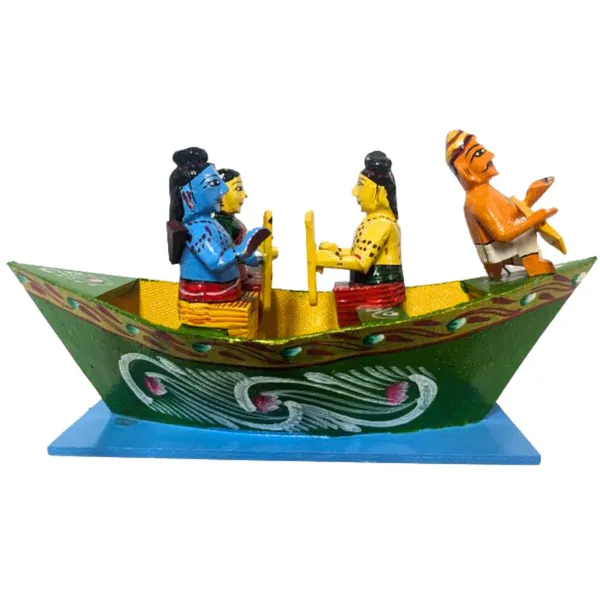 Multicolour_Kondapalli_Wooden_Handcrafted_Rama_Boat_|_Hindu_Epic_Ramayana_Hand_Painted_Idol