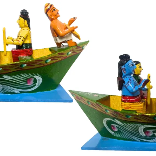 Multicolour_Kondapalli_Wooden_Handcrafted_Rama_Boat_|_Hindu_Epic_Ramayana_Hand_Painted_Idol