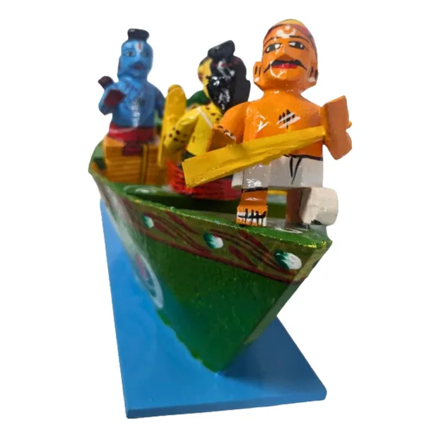 Multicolour_Kondapalli_Wooden_Handcrafted_Rama_Boat_|_Hindu_Epic_Ramayana_Hand_Painted_Idol