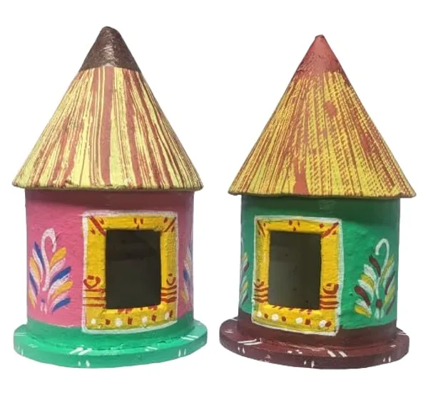 Multicolour_Doll_House_Hand_Painted_Paper_Mache_Village_Hut_For_Arts_And_Crafts__Multycolour