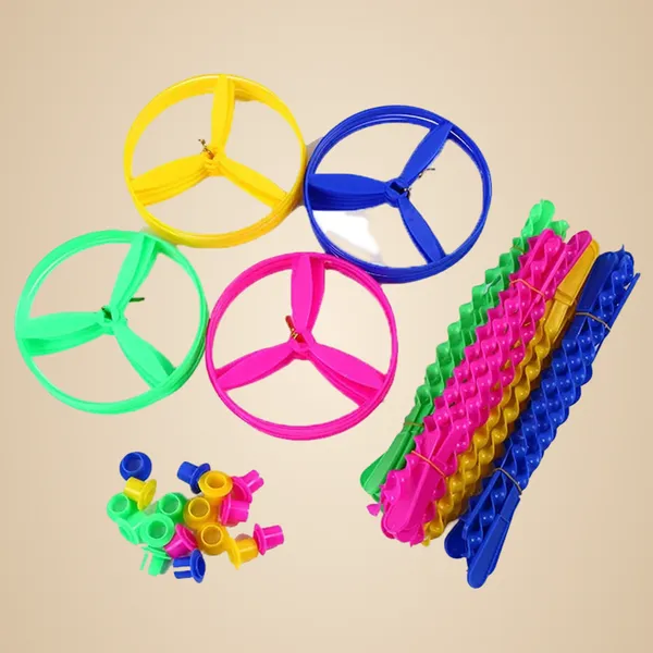 Multicolour_6_Pcs_/_Set_Plastic_Flying_Saucers_Pull_String_Spinning_Wheel_Outdoor_Toy