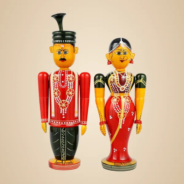 Multicolour_Marriage_Couple_|_Bride_And_Groom_Set_|_Traditional_Wedding_Gift_|_Kondapalli_Etikoppaka_Bommalu_Bridal_Set_|_Handcrafted_Wooden_Decor_Item_Big_11_Inches