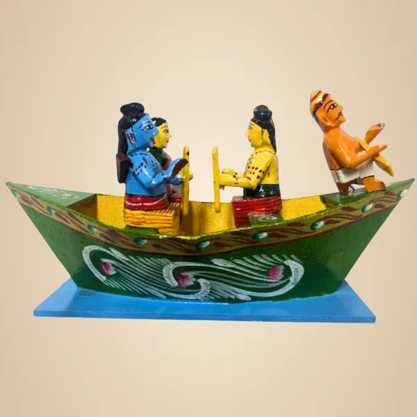 Multicolour_Kondapalli_Wooden_Handcrafted_Rama_Boat_|_Hindu_Epic_Ramayana_Hand_Painted_Idol