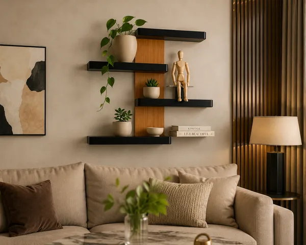 Black_And_Natural_Brown_Modern_Wall_Mounted_Floating_Shelves_With_Wooden_Accent_|_Set_Of_4